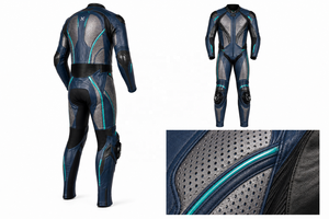 Traje de Motocicleta de Cuero de Una Pieza con Alto Flujo de Aire para Clima Extremo |   Verde marino |   Fabricante OEM ODM |   Diseño de Calidad Premium |   Ropa de Carreras - Product Image 6