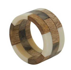 Anneaux de serviette en bois et résine époxy, plusieurs finitions et motifs, décoration en résine, anneau de serviette au meilleur design - Product Image 4