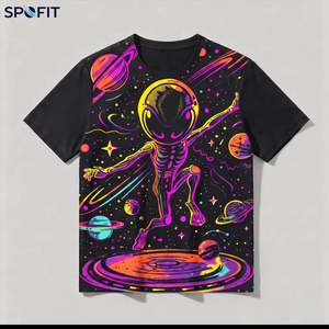 Black Light Reactive <b>T</b> <b>Shirt</b> Trippy Rainbow Geometric Print Loose Fit Short Sleeve <b>Festival</b> Tee for Men - Product Image 5