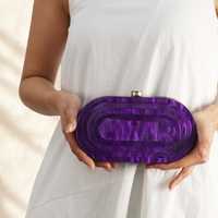 Sac à main de soirée personnalisé UO pour femme en résine, forme coquillage, bandoulière, effet marbré scintillant, sac décontracté été hiver pour femme