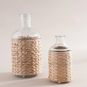 Elegant dining drinkware <b>accessories</b> water hyacinth bottle wrapped cozies <b>braided</b> cup holder - Product Image 4