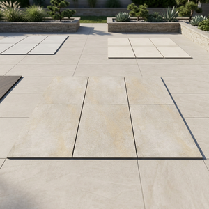 Dalles de pavage extérieures en porcelaine de 20 mm d'épaisseur Hazel Stone Crema R11, modernes, adhésives et robustes pour salles et centres commerciaux - Product Image 2