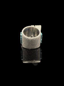 Bague Montre en Argent 925 Moissanite Effet Givré, Coupe Baguette Géométrique, Sertie à Griffes, Plaqué Argent, Luxe Unisexe, pour Mariage et Anniversaire - Product Image 2