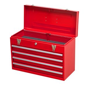 Portable Steel <b>Tool</b> Chest 4 Drawers Metal Cylinder Lock Latch Closure Red Powder Coating Metal <b>Tool</b> <b>Box</b> Product <b>Tool</b> Cabinets - Product Image 4