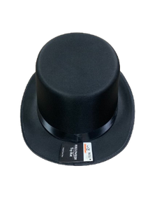 Chapeau haut de forme en velours noir avec étiquette volante et attache à crochet en J pour couvre-chef adulte taille personnalisée - Product Image 3