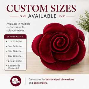 Red Velvet Rose Flower Throw Pillow <b>Cushion</b> Decorative Plush Floral Accent Pillow for Living Room Sofa Bedroom Home Decor - Product Image 5