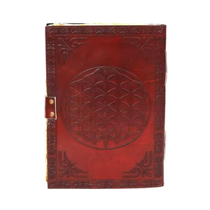 Diario de Cuero Genuino Hecho a Mano, Estilo Vintage, 200 Páginas con Borde Decorativo, Diseño con Patrón de Chakra en Relieve, Cuaderno para Terapia y Yoga - Product Image 4