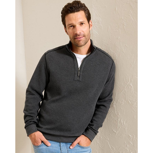 <b>Black</b> Oversized Half Zip Sweatshirt Polyester Cotton Men Europe Clothing Wholesale Streetwear - Product Image 3