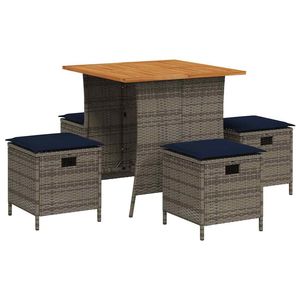 Ensemble de salle à manger de jardin gris 4 places, mobilier d'extérieur résistant aux intempéries, design contemporain - Product Image 2