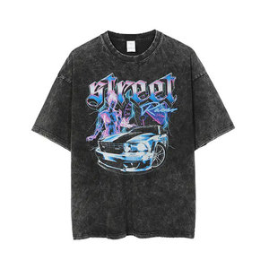 เสื้อยืดโอเวอร์ไซส์สีดำสำหรับผู้ชาย คอกลม แขนสั้น ผ้าคอตตอนเจอร์ซีย์แบบซักแล้ว สไตล์ลำลอง สีพื้น ทรงปกติ - Product Image 3