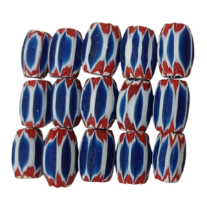 Wholesale Handmade Glass Chevron Beads Black Red White <b>Long</b> Tube Loose Beads for Jewelry Making DIY Bracelet <b>Necklace</b> - Product Image 4