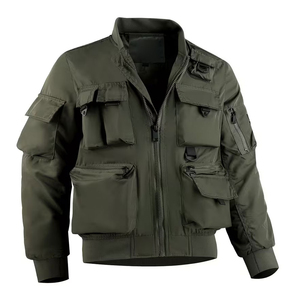 Veste cargo oversize pour homme – Manteau utilitaire multi-poches d'inspiration streetwear pour la mode moderne avec logo personnalisé - Product Image 1