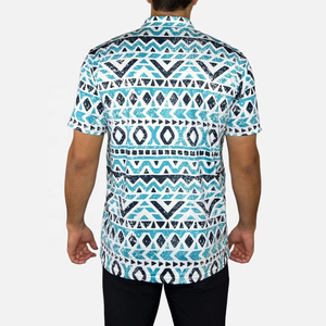 Chemise de golf tendance en Spandex/Polyester, coupe athlétique, en tissu tricoté doux, protection UPF, sublimation, patte de boutonnage à 2 boutons, anti-plis - Product Image 5