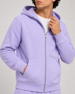 Sweat-shirt à capuche pour homme, couleur unie, en molleton extensible/coton, coupe classique, streetwear décontracté, respirant, écologique, sweat-shirt d'automne - Product Image 2