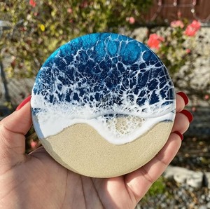 Resin <b>Drink</b> <b>Coasters</b> with Unique Colors Waterproof Durable Mats for Beverage Cups and Glass - Product Image 2