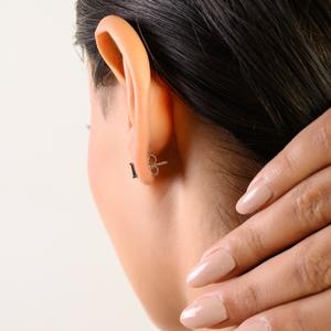 Pendientes con piedras preciosas de zafiro naranja natural, diseño sencillo, forma cuadrada, para hombres y mujeres, joyería fina - Product Image 4