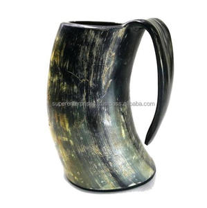 Tasse en corne à finition Antique pour la bière, décoration intérieure, matériau Unique, tasse à boire - Product Image 6