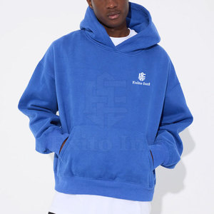Sweat à capuche homme personnalisable OEM, coupe décontractée, en molleton 100 % coton épais, respirant et écologique pour l'hiver - Product Image 1
