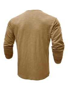 Men's Short Sleeve V-neck Henley T-Shirt Solid Blue Jersey Knitted Cotton Slim Fit Casual Regular Length Breathable Button-<b>Up</b> - Product Image 2