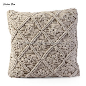 Funda de cojín de ganchillo de macramé hecha a mano, las últimas Fundas de cojín bohemio, funda de almohada personalizada, cojín de macramé de algodón - Product Image 3