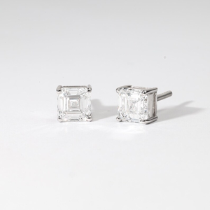 ต่างหูเพชรทรง Asscher Cut ขนาด 1 ถึง 3 กะรัต แบบ Solitaire ทองคำแท้ 14K ดีไซน์คลาสสิกเหนือกาลเวลา เหมาะสำหรับเป็นของขวัญ - Product Image 2