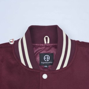 Best Selling <b>Mens</b> Baseball Varsity <b>Jacket</b> <b>Men's</b> Maroon Cream Embroidered <b>Letter</b> E Front Autumn Wear Preppy Style Baseball <b>Jacket</b> - Product Image 6