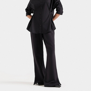 Services OEM 2026 – Pantalon cargo décontracté pour femme, coupe régulière, taille élastique, en polaire respirante, couleur unie, qualité supérieure - Product Image 1