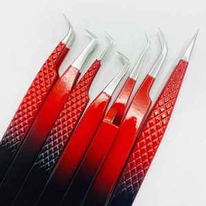 Pince à cils professionnelle OEM en acier inoxydable, marque privée, pour extensions de cils, volume russe, antistatique, durable - Product Image 5
