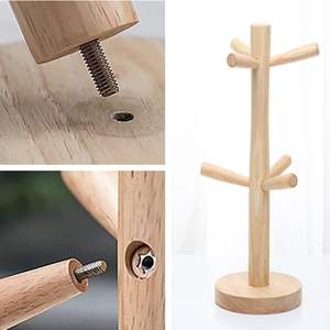 Soporte para Tazas, Soporte de Bambú para Tazas, Soporte de Tazas para Encimera, Soporte para Tazas de Café con 6 Ganchos - Product Image 4