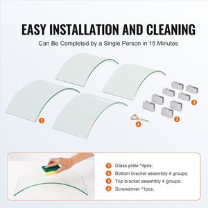 Paravento in Vetro Temperato Trasparente 26 X 26 X 6 Pollici per Bracieri, Protezione Fiamma con Vetro Spesso 1/4 di Pollice per Tavoli da Fuoco - Product Image 4