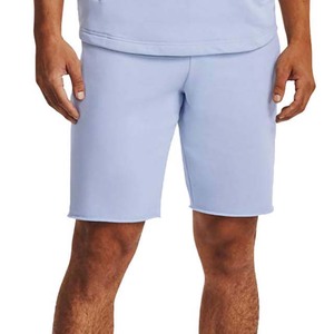 Shorts Bermuda en coton bleu clair uni pour homme avec cordon de serrage à la taille, style décontracté, taille mi-haute, tissu tricoté - Product Image 3