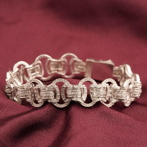 Pulsera de eslabones cubanos de plata con moissanita, joyería de lujo estilo hip hop, pulsera de cadena llamativa para hombre, regalo de moda - Product Image 5