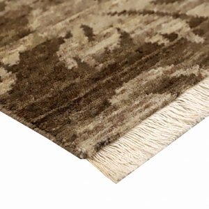 DECORDEC Ivory Rust <b>Red</b> <b>Wool</b> Eco Friendly Non-Slip Hand Tufted Geometric Micro Pattern Rug Repeating Linear Motif Area Carpet - Product Image 5