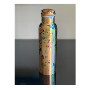 Bouteille d'eau en cuivre pur 32oz - 1 litre bouteilles d'eau en métal réutilisables motivantes avec des avantages naturels pour la santé à boire - Product Image 1