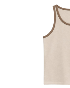 Custom Solid Beige <b>Men</b> Tank Top Cotton Sleeveless Vest O Neck Summer Gym Workout Casual Plain <b>Singlet</b> OEM Manufacturer Supplier - Product Image 3
