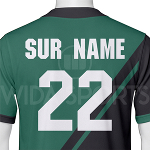 Maillot de baseball personnalisé 2026 unisexe à manches courtes, vert et noir, imprimé par sublimation, séchage rapide, coupe classique, vêtement de sport pour adulte - Product Image 5