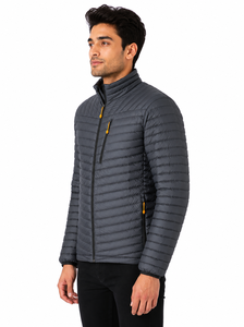Veste matelassée coupe-vent pour homme Livster, col montant, fermeture éclair intégrale, rembourrage en polyester, extérieur en nylon, décontractée, hiver - Product Image 3