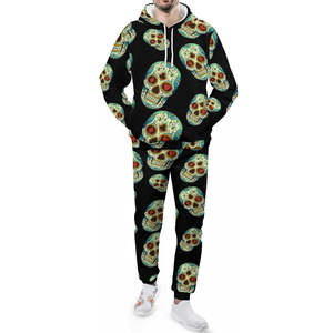 Conjunto Deportivo Personalizado para Hombre, Color Sólido, Corte Ajustado, Transpirable, Ecológico, 100% Poliéster, Sudadera con Capucha y Pantalones Jogger - Product Image 1