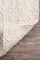 Tapis en jute blanc écologique, tissé à la main, pour salle à manger, chambre, entrée