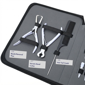 Kit complet de pinces pour extensions capillaires Microlink : Pince à ouvrir et fermer les micro-perles, Coupe-keratine, Outil de scellage de bandes, Pinces, Peigne - Product Image 4