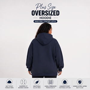 Sweat à capuche oversize grande taille pour femme avec broderie chenille, pull d'hiver avec poche avant - Product Image 3