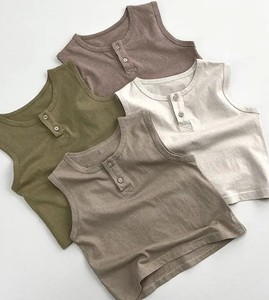 T-shirt sans manches décontracté en coton écologique à séchage rapide, col rond - Product Image 3