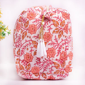 Juego de Bolsas de Cosméticos Acolchadas Reutilizables Hechas a Mano, Ecológicas, de Gran Capacidad, Bolsa de Maquillaje Portátil de Algodón con Cierre de Cremallera, a la Moda - Product Image 3