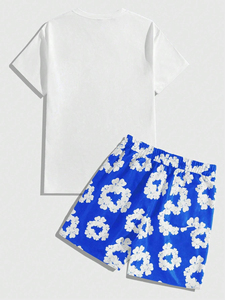 Conjuntos de Shorts Casuales de Algodón para Hombre, Camiseta de Manga Corta con Estampado Desgastado, Conjuntos de Ropa Personalizada para Hombre - Product Image 2