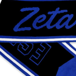 Écharpe en tricot Zeta Phi Beta ZPB noire et bleue, accessoire de mode élégant et chaud en acrylique pour l'hiver, idéal pour les fraternités et les sororités - Product Image 3