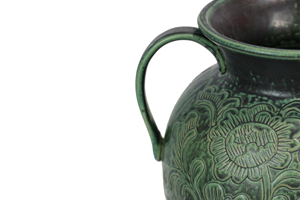 Decoration Floor <b>Vase</b> <b>Ceramic</b> <b>Vases</b> Imitative-antique <b>Ceramic</b> <b>Vase</b> with Brown Chrysanthemum Patterns Blue Glaze Home Use - Product Image 4
