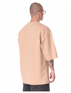 Camiseta Beige Extra Grande para Hombre, Manga Corta, Cuello Redondo, Algodón Jersey, Informal, con Estampado de Logotipo en la Parte Delantera - Product Image 2