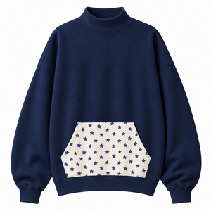 Women Mock Neck Sweatshirt Long <b>Sleeve</b> Casual Pullover Relaxed Fit Everyday Top <b>Butterfly</b> Print Pocket Detail Comfortable - Product Image 3