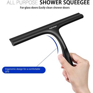 Tergivetro Adesivo con Gancio per Porte in Vetro, Strumento per la Pulizia di Finestre e Pareti Piastrellate, Accessorio per la Pulizia del Bagno - Product Image 2