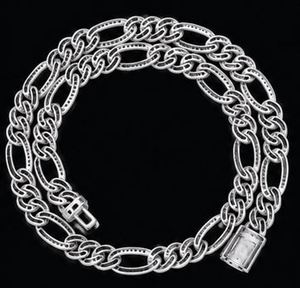 <b>Silver</b> Tone 18K Gold Plated Figaro Cuban Chain Necklace Iced Out Natural Zircon Link <b>Choker</b> for Party Unisex Brass Jewelry - Product Image 1